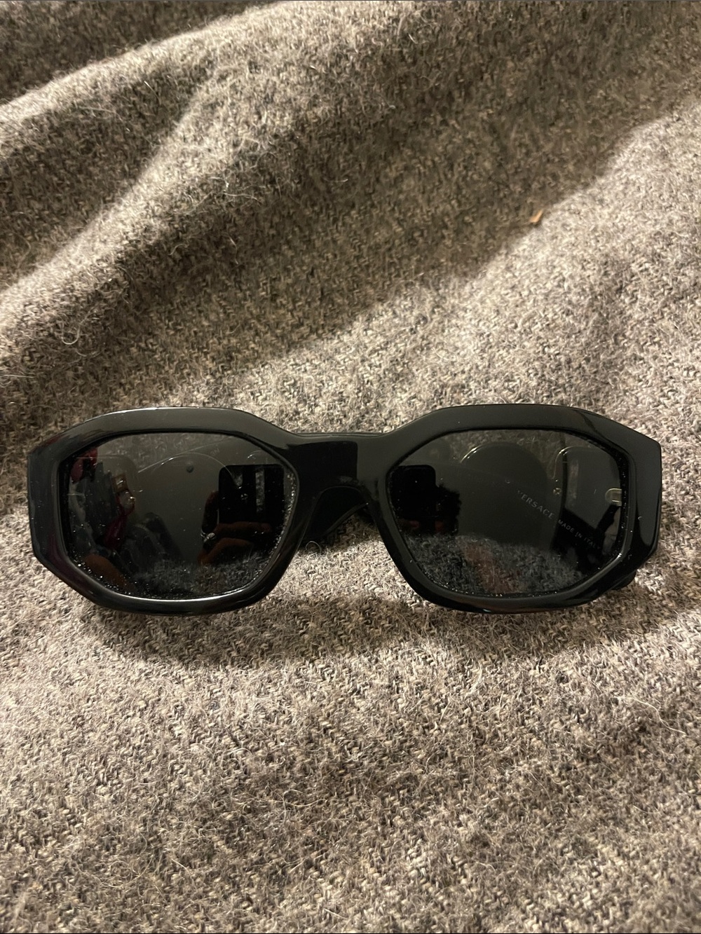 Versace Black Geometric Women's Sunglasses